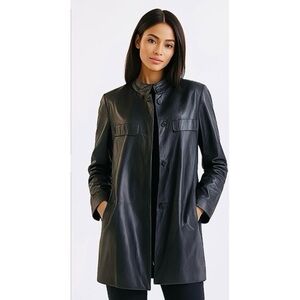 Vintage Women’s MICHAA Luxury Leather Jacket/ Blazer Black Size 6